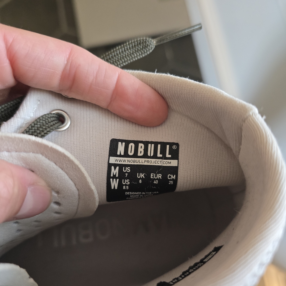 NOBULL Cream Sneakers with Green Laces